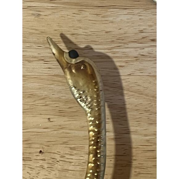 Vintage Pair Brass Tin Swans & Cattails/Grasses Wall Hanging with Wood Base - Picture 8 of 12